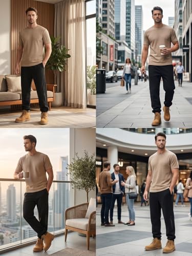 Image of GRECIILOOKS Joggers Cargo For Men |Men's Lightweight Summer Cargo Jogger Pants - Loose Fit Streetwear Trousers with Zipper Pocket, Casual Athletic Wide Leg Track Pants for Outdoor, Travel & Everyday Wear