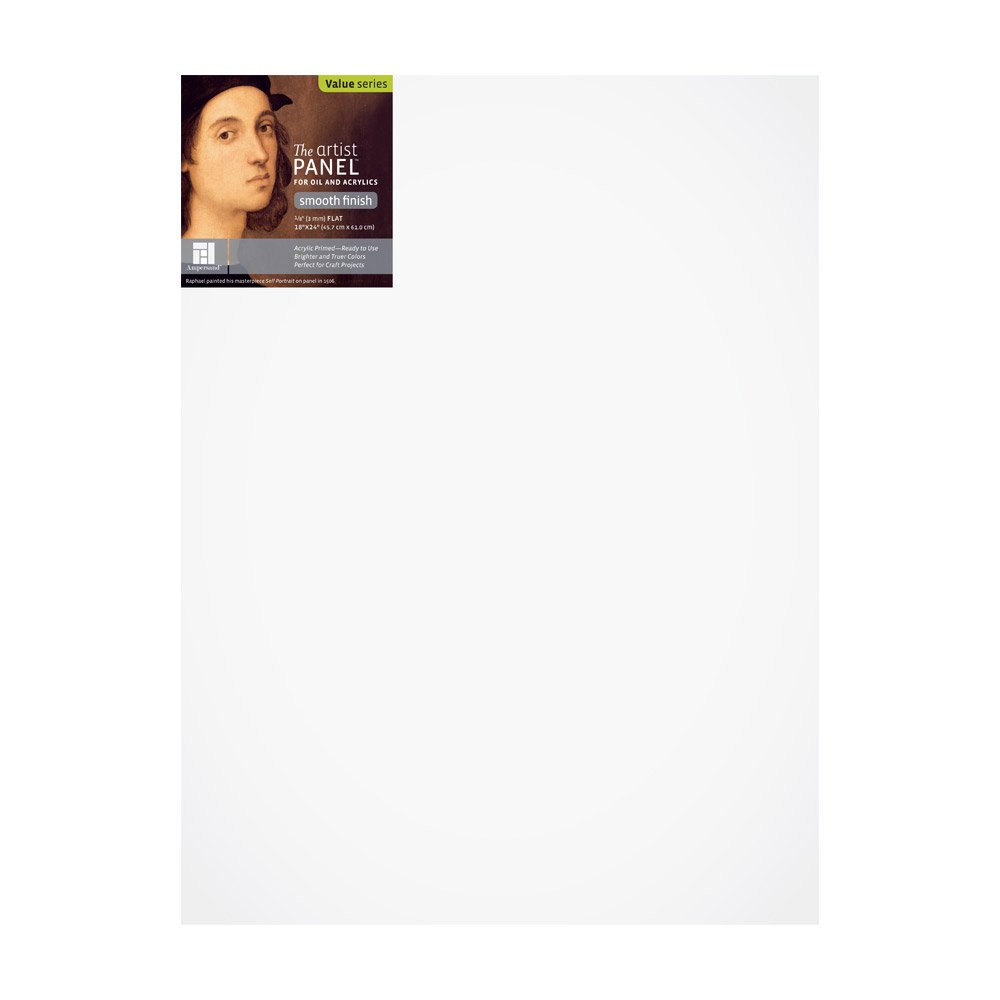 Ampersand Art Supply Ahşap Gesso Sanatçı Boyama Paneli: Astarlanmış Pürüzsüz, 1/8 İnç Derinlik, 45,72 cm x 60,96 cm
