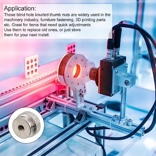 QUARKZMAN Rändelmuttern 5pcs M4 x T16mm x H10mm Kohlenstoffstahl Rändelmutter mit Kragen Hoher Kopf Sackloch Rändelmuttern für 3D Druckerteile