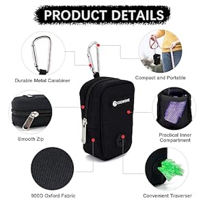 Dog treat pouch dog poop bag holder for leashes pets snack container with inner mesh bag puppy supplies perfect for training and walking  hands free dog waste bag dispenser  dog travel accessories   cucciolini doodles