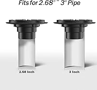 Vista 3 de RANDOM Drenaje de ducha de 4 pulgadas cuadrado dorado cepillado con brida de base de PVC ajustable, drenaje de piso de ducha de acero inoxidable