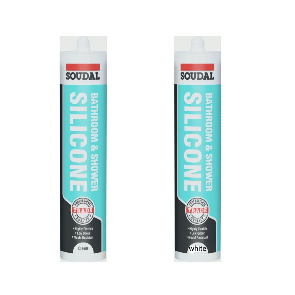 Soudal Solvent free Bath Shower Silicone 300ml (Clear)
