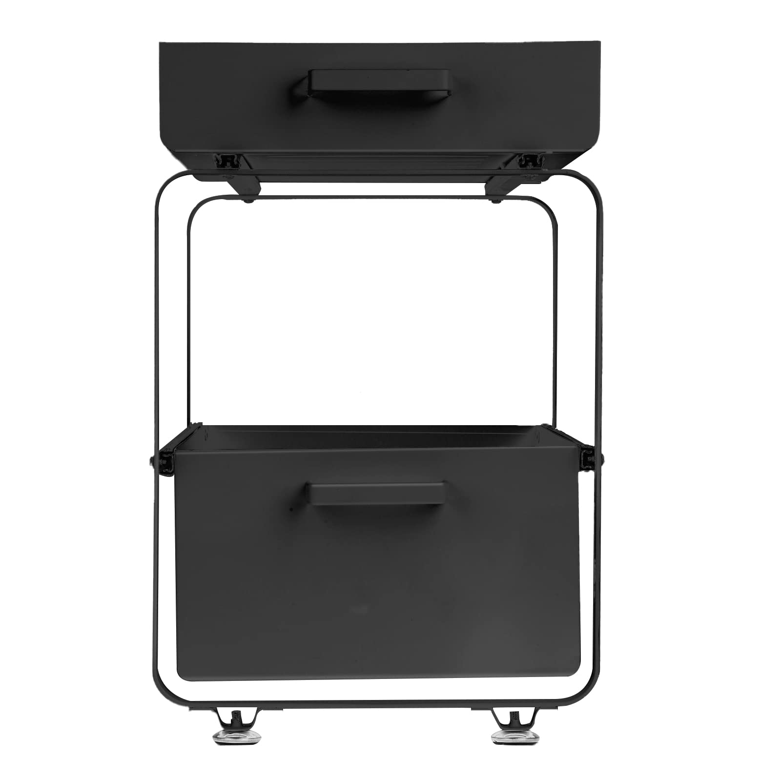 HUOLE Almacenaje Bajo Fregadero 2 Niveles Organizador con cestas deslizantes Especiero con 2cajones Acero Inoxidable Organizador para Cocina,Baño,Oficina-40 * 25.5 * 39.5cm-negro-2pc