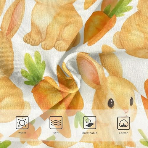 Joisal Cotton Toddlers Underwear Floral Cute Rabbits Carrots White Cute Panties Girl Bright Briefs Girls Undies 2t3