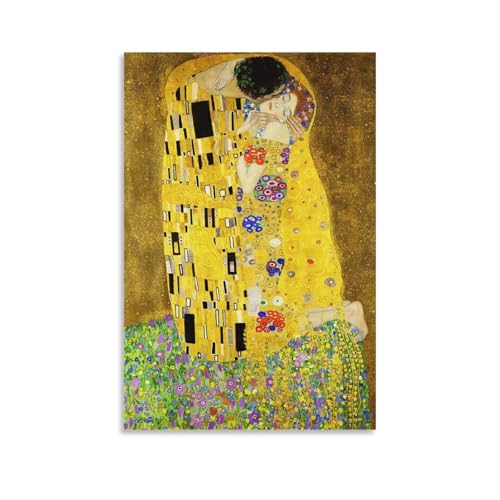 AYLIDEGHSF Gustav Klimt Wall Art 'The Kiss' Poster - Golden
