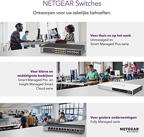 NETGEAR-Switch-PoE-de-48-Puertos-GS348PP-Switch-Ethernet-Unmanaged-Switch-Gigabit-con-24-x-PoE-a-380W-montaje-sobremesabastidor-metal-resistente