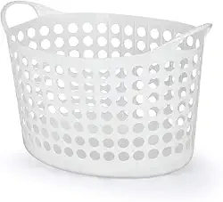 Cesto De Roupas Oval, Flexível, 32 L, Branco, Arthi
