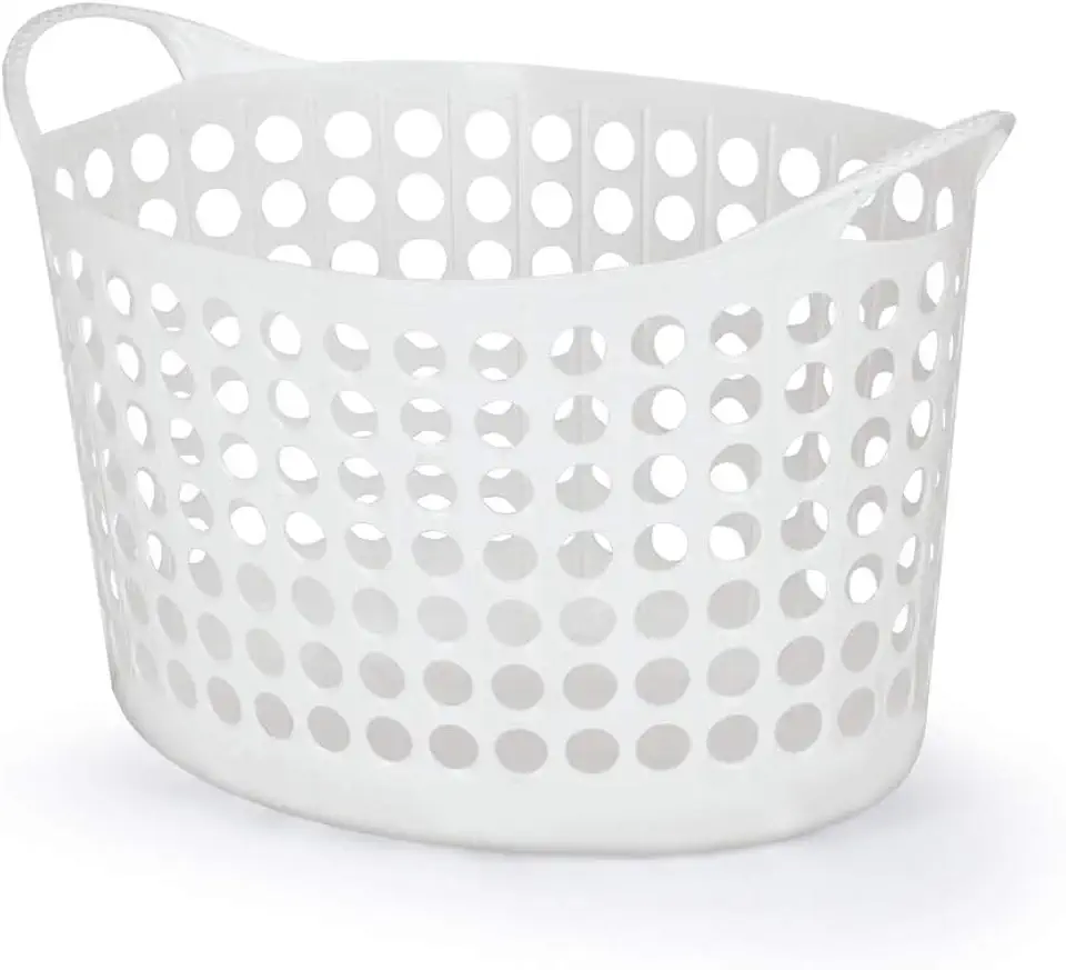 Cesto De Roupas Oval, Flexível, 32 L, Branco, Arthi