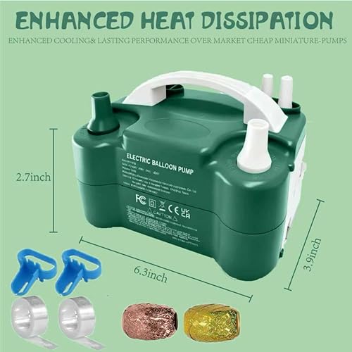 Miniatura 2 de Electric Balloon Pump, Portable Electric Balloon Blower Machine Balloon Air Pump Dual Nozzle Balloon Inflator for Party Decorations