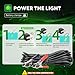 SF LED Underwater Fishing Light 70W Fish Attracting Light 9000lm Green Fishing Light Submersible for Dock and Boats IP68 Waterproof 18ft with only Battery Clips to Provide Power
