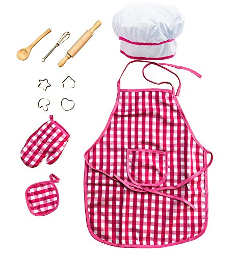 Deluxe Kids Chef Set - Little Chef Role Play 11 Piece Set - Pink Color
