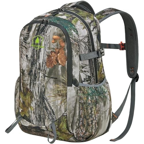 Wild Cedar 30L Kids Camo Hunting Backpack with 11 Pockets, Small Lightweight Hunting Bag for Youth, Day Pack for Travel, Hiking, Camping
