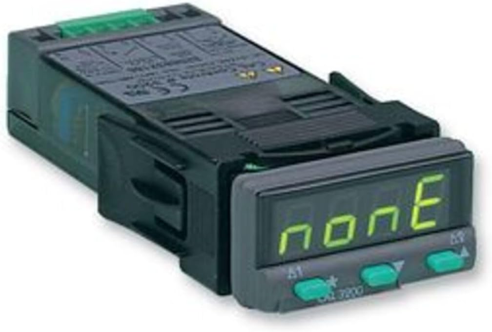 320000 CAL 3200 Series 1/32 DIN Temperature Controller, 100 to 240 VAC, SSR Driver and Relay Outputs, Green LED