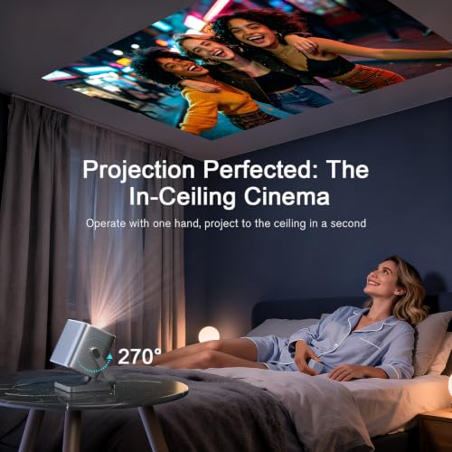 Image of [4000 ANSI & Officially-Licensed APP] 4K Projector with WiFi and Bluetooth, Auto Focus Keystone Smart Projector, Outdoor Projector with Adjustable Stand for Home Bedroom