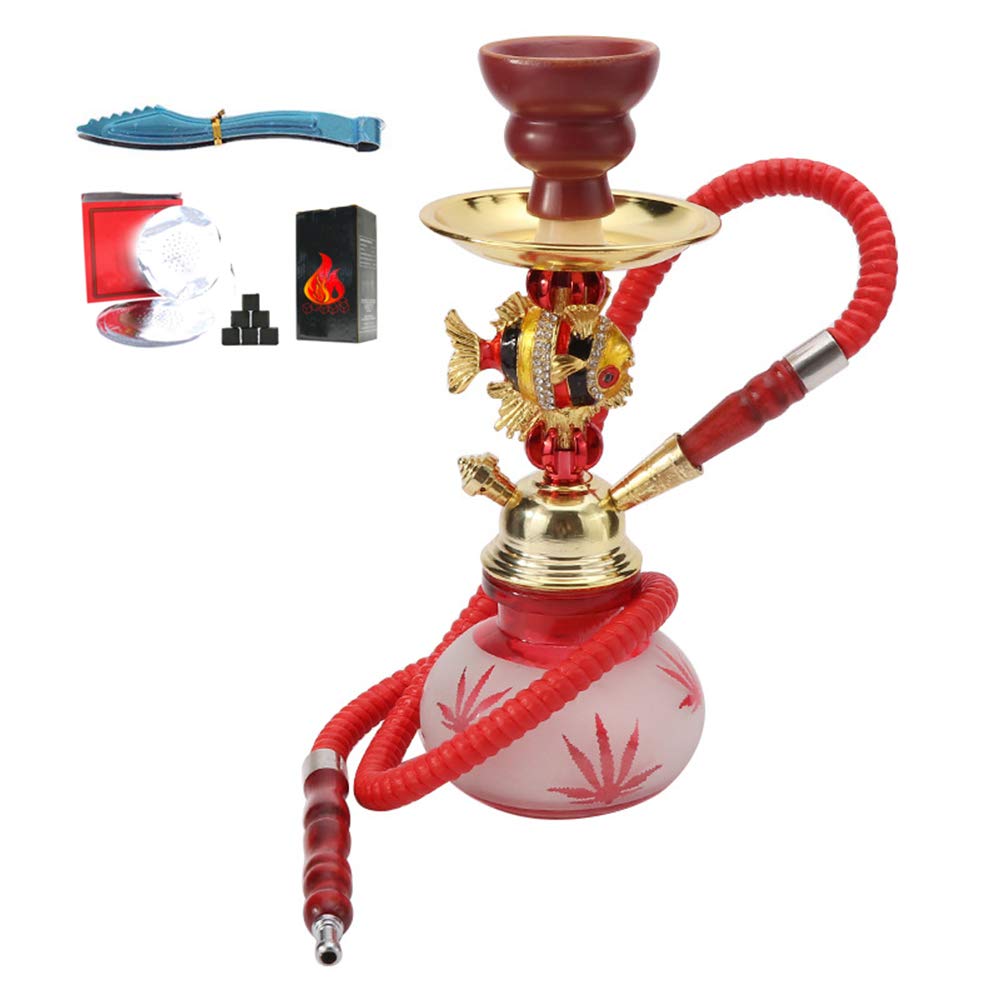Juego de Shisha Hookah 1 Juego Completo de Shisha de Manguera de Silicona, Juego Pequeño de Aleación de Aluminio Y Vidrio Shisha Family Bar Club Party Outdoor Cafe Shisha,C