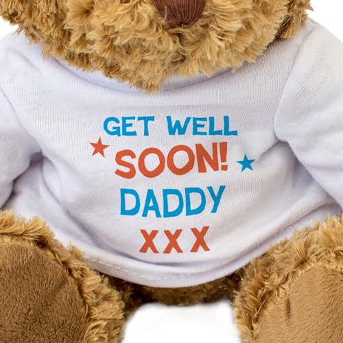 Ours en peluche Get Well Soon Daddy doudou marron malade - 3
