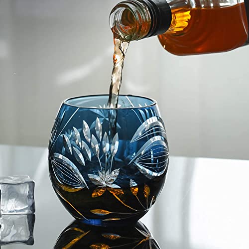 Whiskey Champagne Glasses Water Tumblers Glasses 10 Oz (Approximately 320 Ml) Hand-Etched Rock Glass Suitable For Scotland, Rum, Gin, Cognac,Vintage Cocktails Glass Drinking Glasses Wine Glass #TOP7