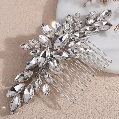 Peine para cabello con pedrería brillante para boda miniatura 3