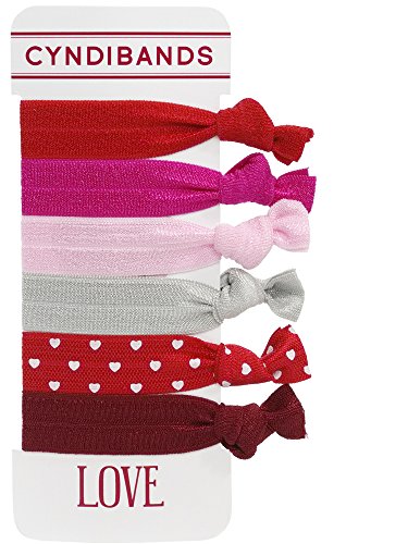 Cyndibands LOVE Red Elastic Hair Ties