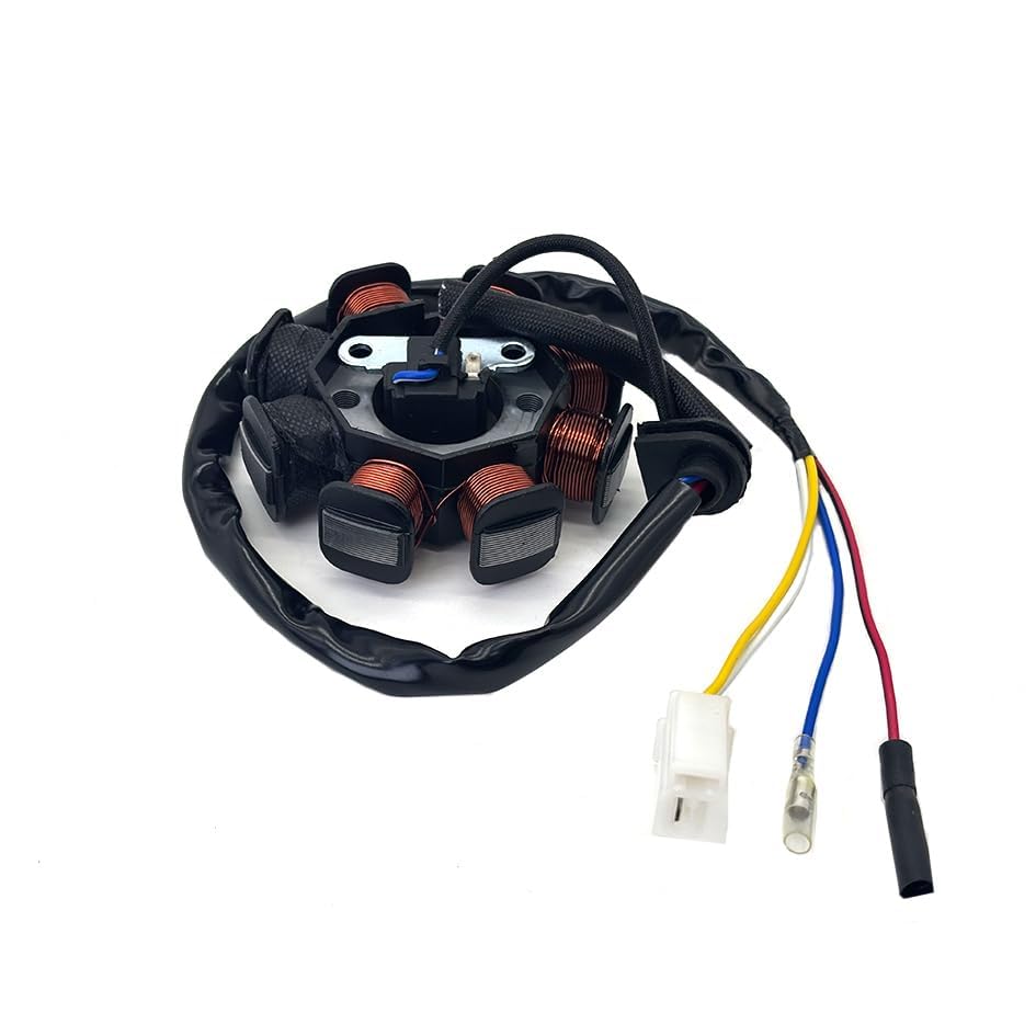 GY6 Magneto Stator Flywheel Rotor Kit,8 Coil Copper Stator for GY6 50cc 139QMB 139QMA Scooter Moped ATV Go-Kart Engine,High Performance Part with Flywheel Puller & Clutch Lock Tool