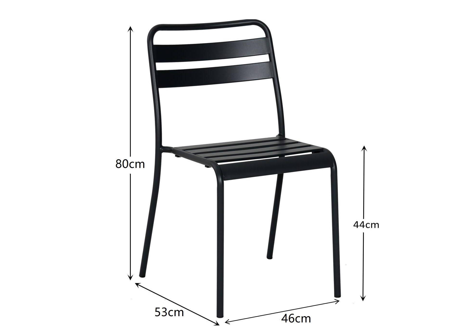 METRO Professional Silla Gastro de Jardín, Acero, Apilable, para Exterior, Gris Oscuro