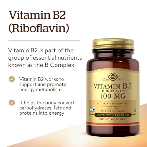Solgar Vitamin B2 (Riboflavin) 100mg, 100 Servings - Energy Metabolism - image 3