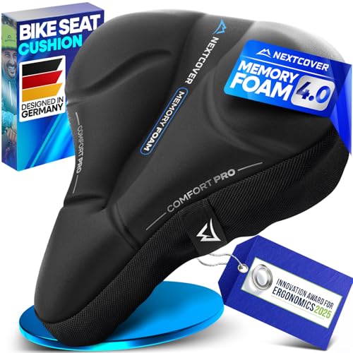 Nextcover® Bike Seat Cushion CoverPro with Memory Foam 4.0 I Ergonomic Bike Seat Cover - Ideal for...