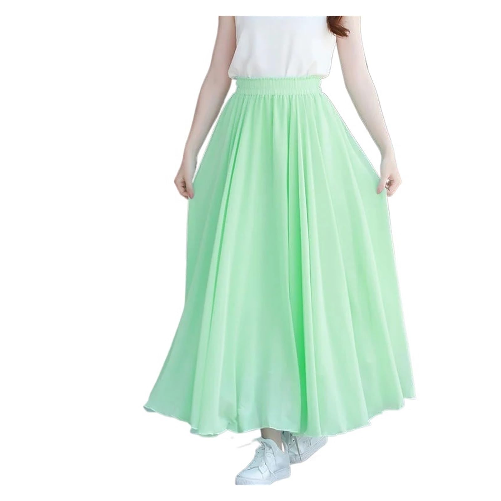 Falda larga para practicar danza, Falda de danza del vientre con vuelo de 720 grados for mujer, práctica de bailarina, multicolor, 80-100 cm