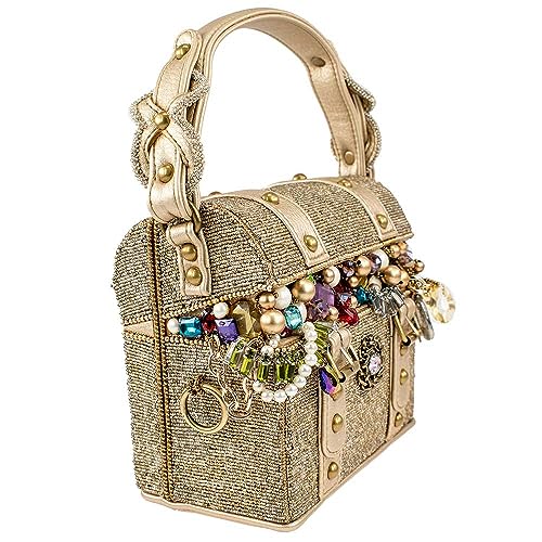 Image of Mary Frances Secret Treasure Top Handle Treasure Chest Handbag, Gold