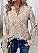 Dokotoo Long Sleeve Shirts for Women V Neck Waffle Knit Tops Womens Blouses Business Casual Outfits Early Fall Fashion 2025 Winter Clothing Apricot Tops for Women Treny M