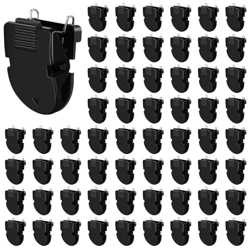 COMNICO 70Pcs Cubicle Clips, Fabric Partition Panel Wall Clip Messages Hooks Office Desk Accessories Holds Notes Memos Messages Photos (Black)