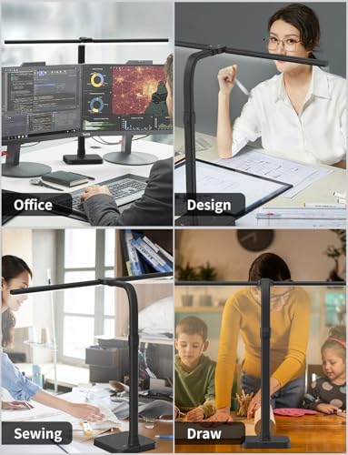 LED Desk Lamp Double Head 24W Black - Image 7