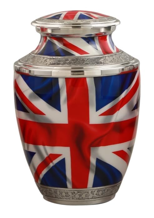 Royal Rapture Urn for ashes Cremation Memorial Funeral Love Urns decorative, Uk Flag, 10"