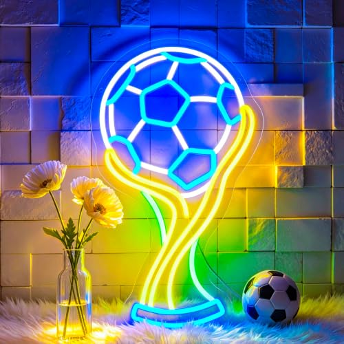 Image of Soccer Neon Signs for Wall Decor LED Sign Neon Lights Game Room Decor