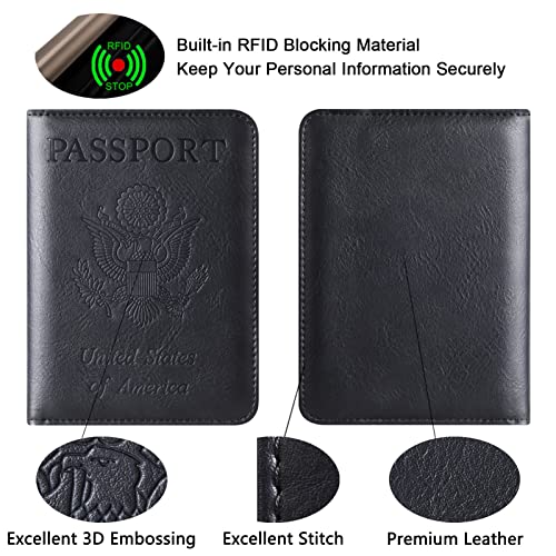 Image of Passport Holder for Travel Essentials, Passport Cover, Rfid Blocking Wallet | Travel Wallet, Leather, Passport Case, Travel Accessories, Vacation Luggage Must Haves, for Men Women