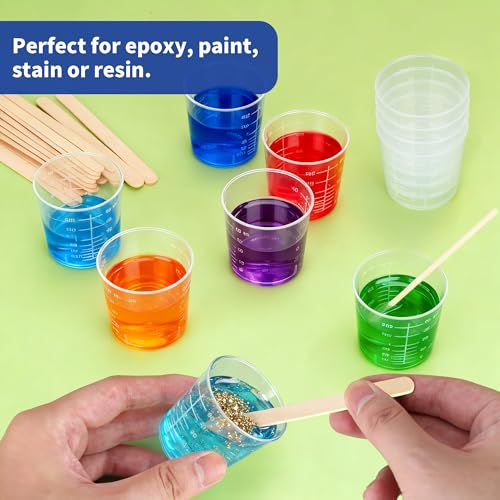200 Vasos Medidores Desechables de 2oz para Resina miniatura 5