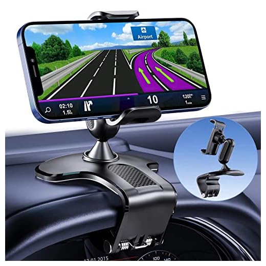 Supporto Cellulare Auto, Regolabile Porta Cellulare per Cruscotto e Parabrezza, 360 Gradi di Rotazione Universale , Compatibile con Telefoni Cellulari da 4.0-7.0 Pollici