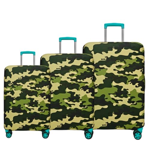 Image of Printed Polyester Suitcase Cover Stretchable Luggage Protector Trolley Bag Cover Travel Accessory (Fougi Yellow-S,M,L)