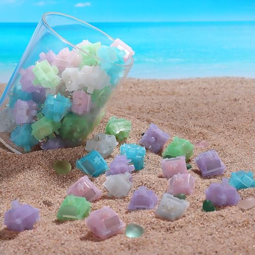 Durock Sea Glass Switches, Durock Linear Switches 62G Full Nylon Housing P3+ Stem Rgb Pre-Lubed Keyboard Switches  thumb #2