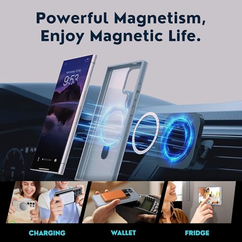 Image of AIBEX Back Cover OStand for Samsung S26 Ultra 5G MagSafe Compatible | Ring Kickstand with Magnetic Alloy Ring Metal | Wireless Charging Support | Scratch Resistant Slim | Armor Protection Case - Grey