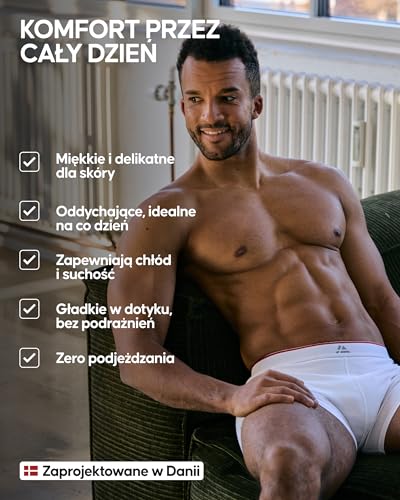 DANISH ENDURANCE Bambusowe Bokserki Męskie, Klasyczna Bielizna Premium, Gwarancja Antydziurkowa, 3-PACK