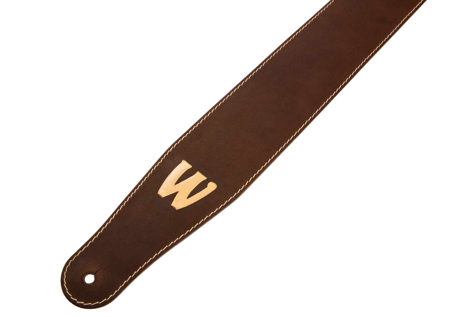 Warwick Teambuilt Sangle en cuir véritable pour basse Marron/doré