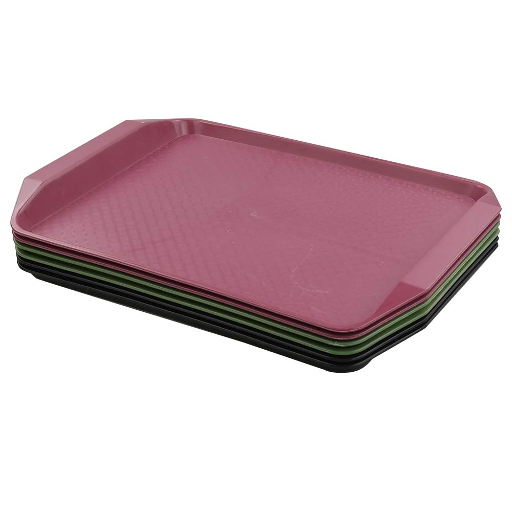 6-Pack Bandejas de Plástico para Servir, Bandeja de Servir Comida Rápida