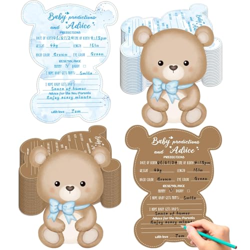 50PCS Teddy Bear Baby Shower Game Set Baby Shower Prediction