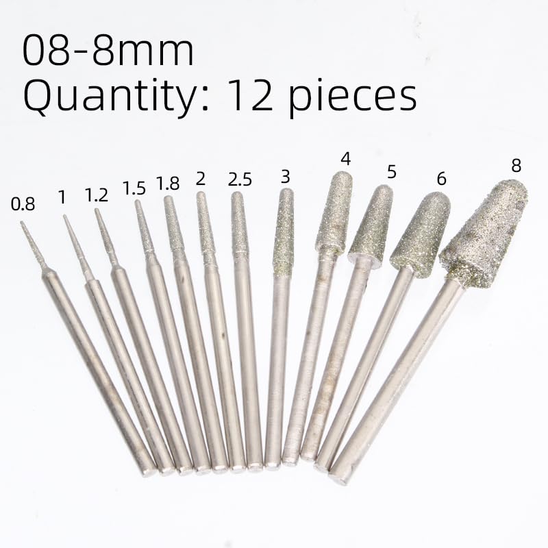 B Needle Jade Carved Grinding Head Round Grinder Round Toe Cone Diamond Emerald Agate Raw Stone Rubbing Peel and Grinder