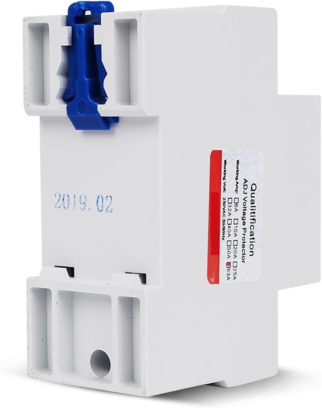 ALKOY Circuit Breaker 40A 63A 80A Single Phase DIN Rail LCD Digital Adjustable Voltage Protector Auto Reconnect Surge Device Voltage Relay 1Pcs (Size : 63A) (Size : 63A)