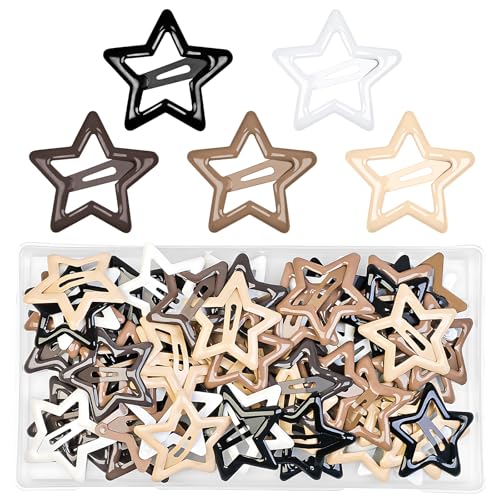 60 Pinzas de Estrella para Cabello en Tonos Marrones miniatura 1