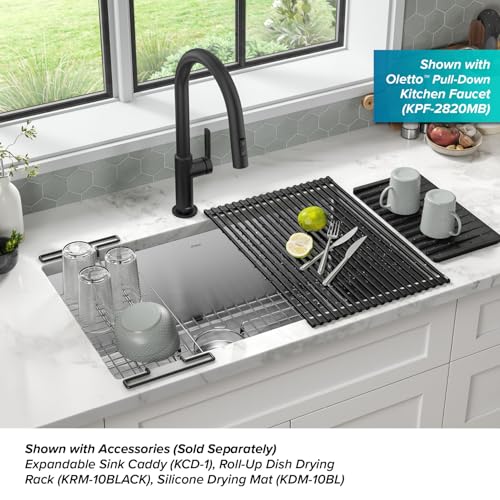 KRAUS-Standart-Pro-30-inch-Undermount-Single-Bowl-16-Gauge-Stainless-Steel-Kitchen-Sink-KHU100-30 KRAUS Standart Pro 30 inch Undermount Single Bowl 16 Gauge Stainless Steel Kitchen Sink KHU100 30