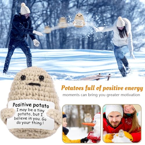 AICase Birthday Gifts for Womens Christmas Gifts Beanie Hat Scarf Gloves Set with Cute Positive Potato3