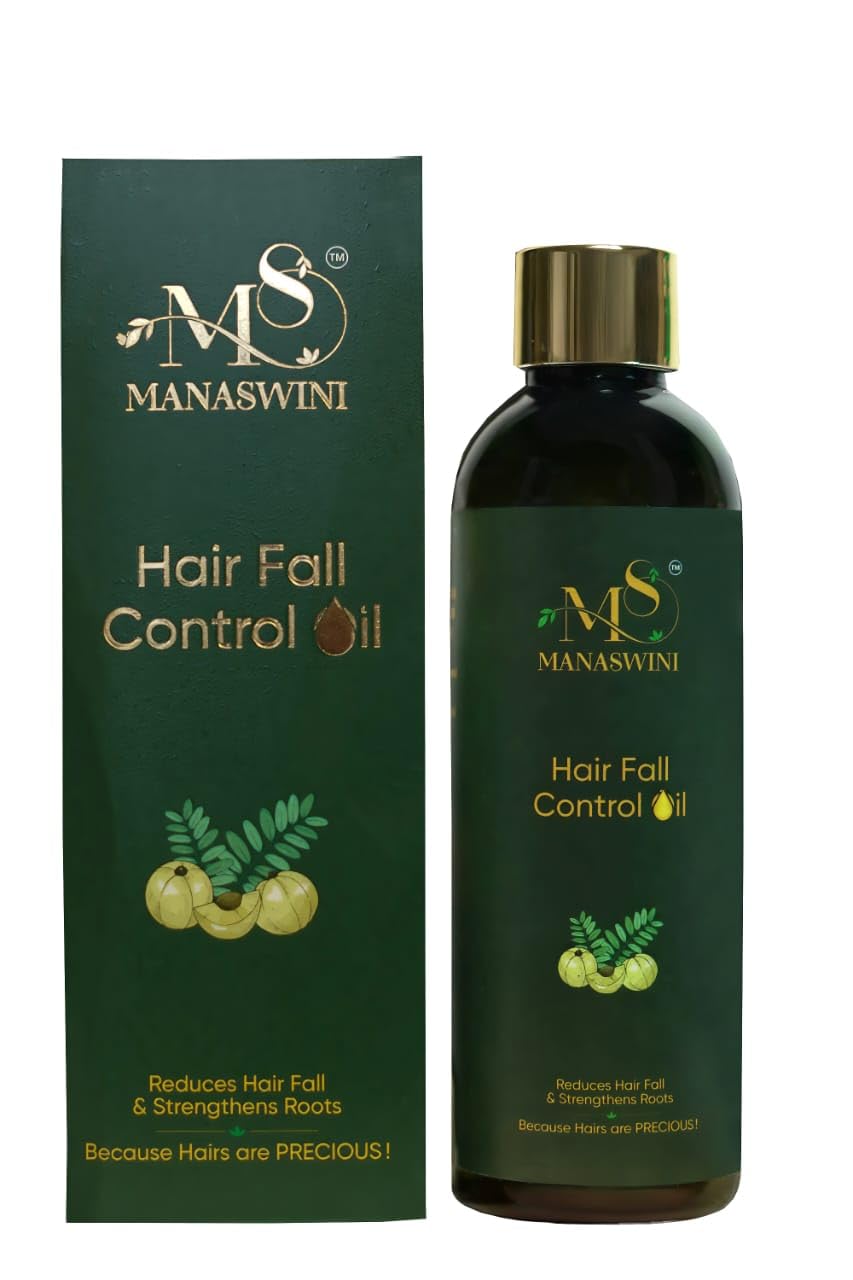 Manaswini Hair Fall Control Oil, Natural Hair Root Strengthening Treatment, 100ml and 200ml Combo Pack-image-33